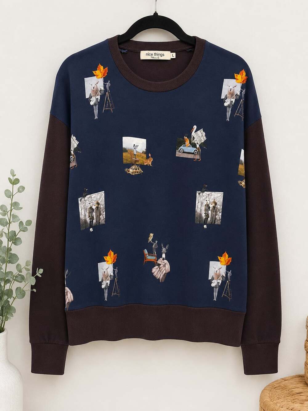 Nice Things Paloma S Novelty Animal Sweater Wool Cashmere Blend Size L